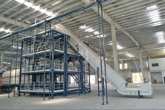 Hệ thống nghiền kín được sử dụng trong dự án tái chế pin lithium ở Trung Quốc